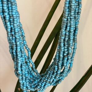 Light blue beaded necklace